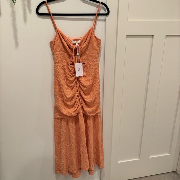 Wayf Iris Ruffle Hem Dress Women's Size Small NWT Tangerine Revolve - Picture 4 of 15